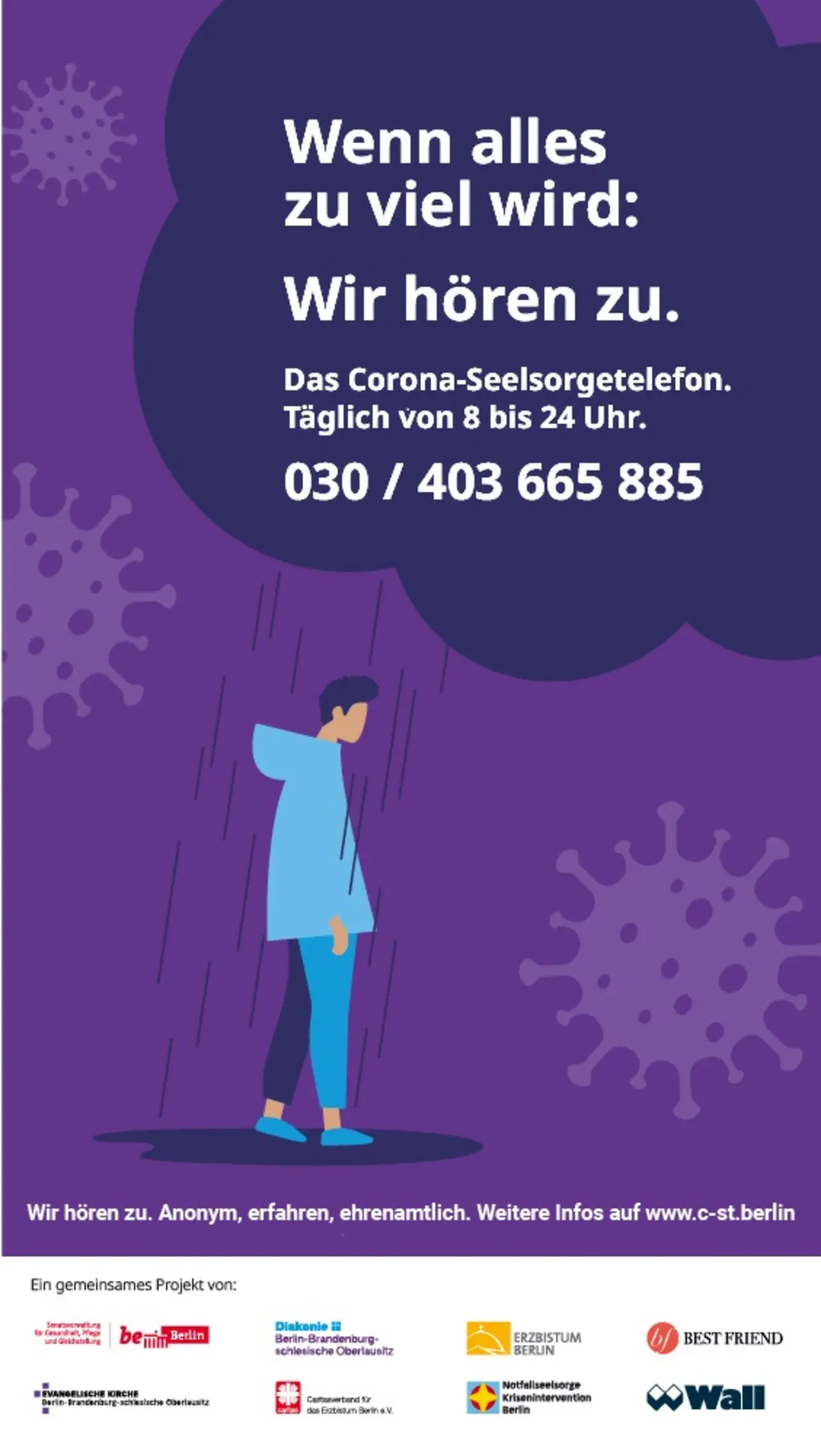 Zeichnung: Mann im Regen, Bildnachweis: Nadia Snopek/Shutterstock.com